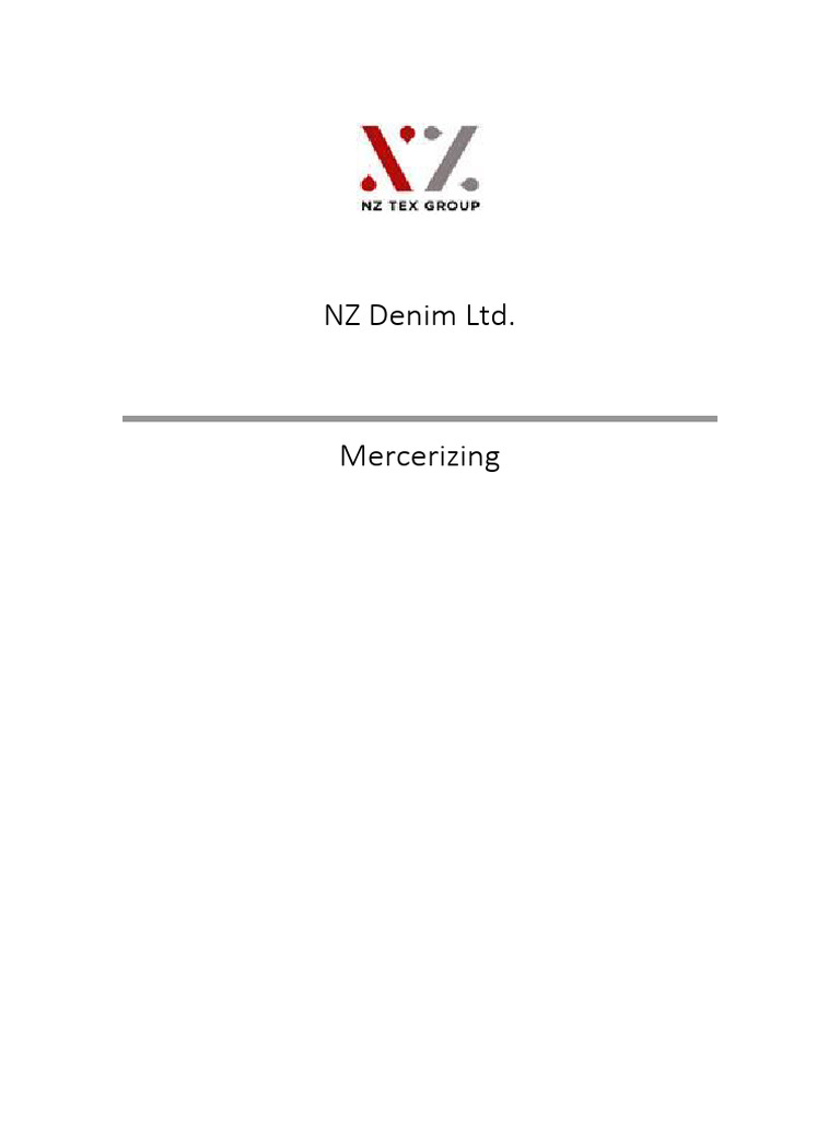 Mercerizing Process SOP for Denim Fabrics | PDF | Textiles | Corrosion