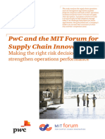 Pwc and the Mit Forum for Supply Chain Innovation Making the Right Risk Decisions to Strengthen Operations Performance St 13 0060