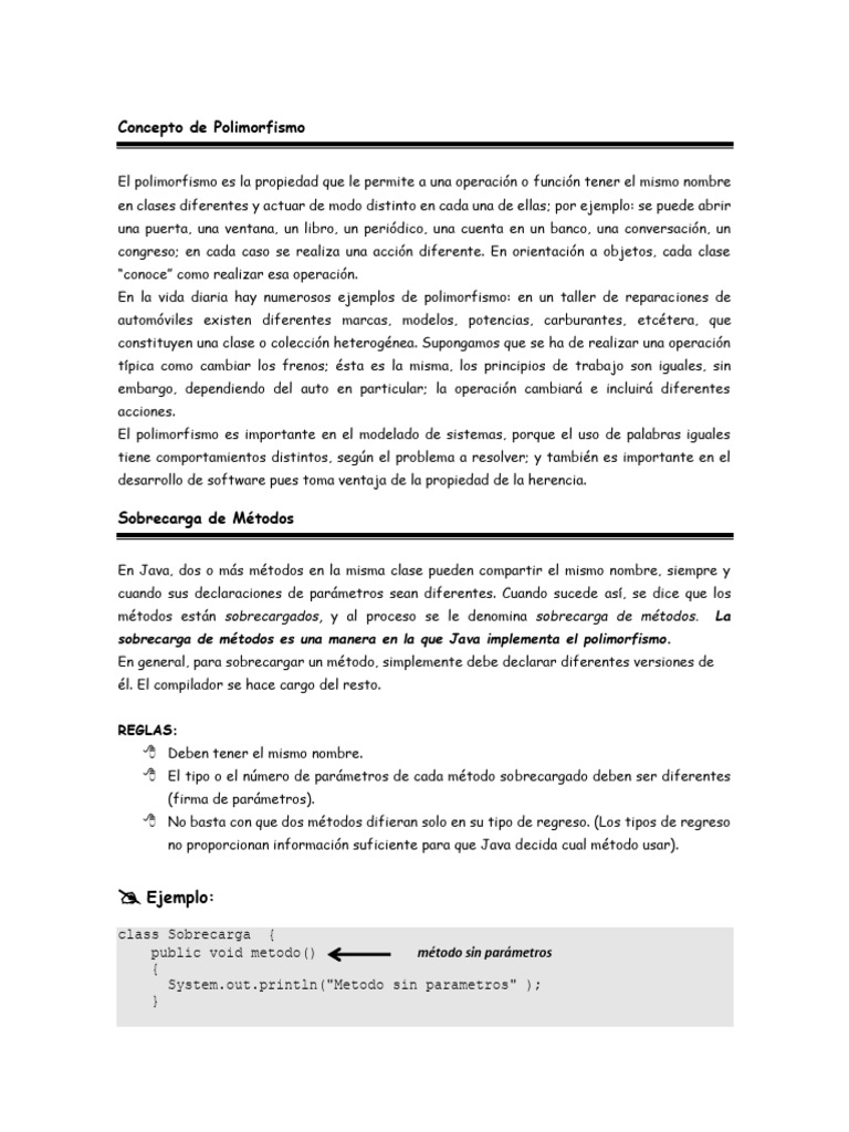 Sobrecarga de Métodos y Constructores en Java | PDF | Constructor ...