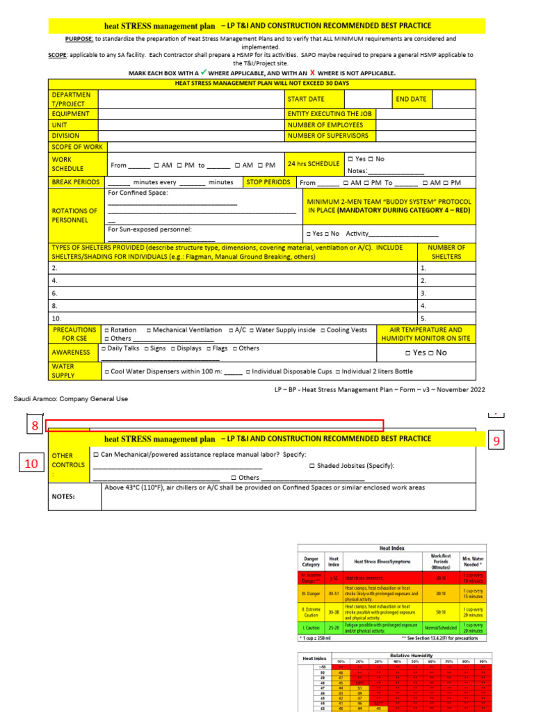 Heat Stress Management Plan Template | PDF | Air Conditioning ...