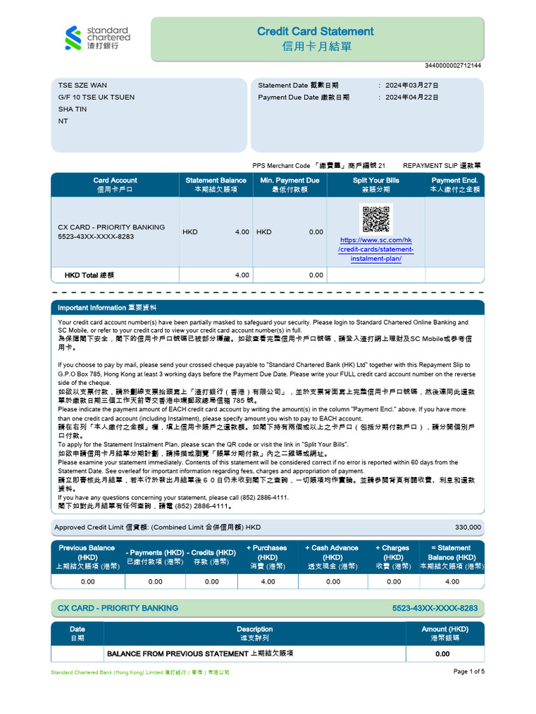 eStatementFile 20240422185111 | PDF | Credit Card | Cheque