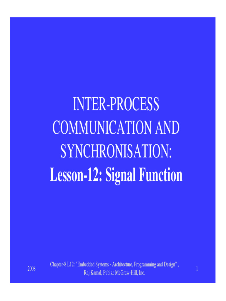 Signal Function in Embedded Systems | PDF | Process (Computing ...