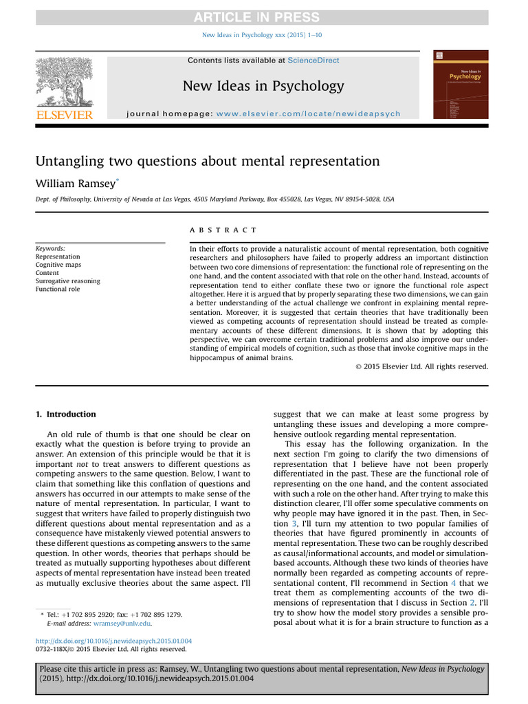 Ramsey 2016 | PDF | Mind | Neuroscience