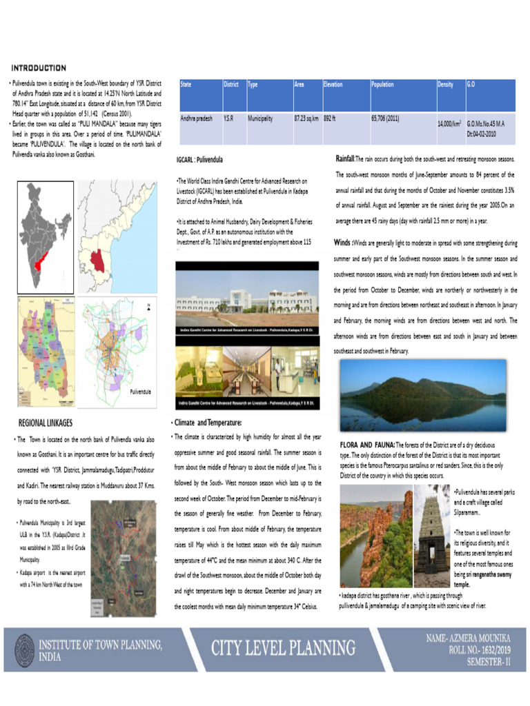 Pulivendula City Level Planning | PDF | Urban Planning