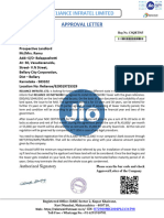 APPROVAL LETTER RELIANCE INFRATEL LIMITED PTD