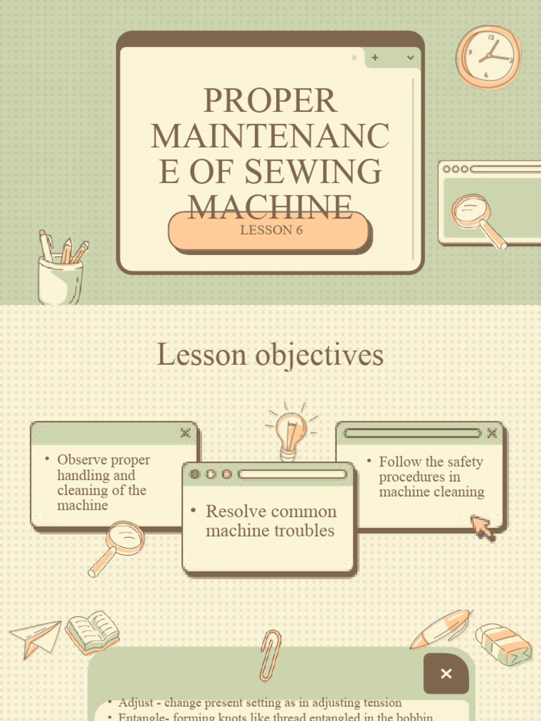 Maintenance of Sewing Machine PDF Mechanical Engineering Manufactured Goods