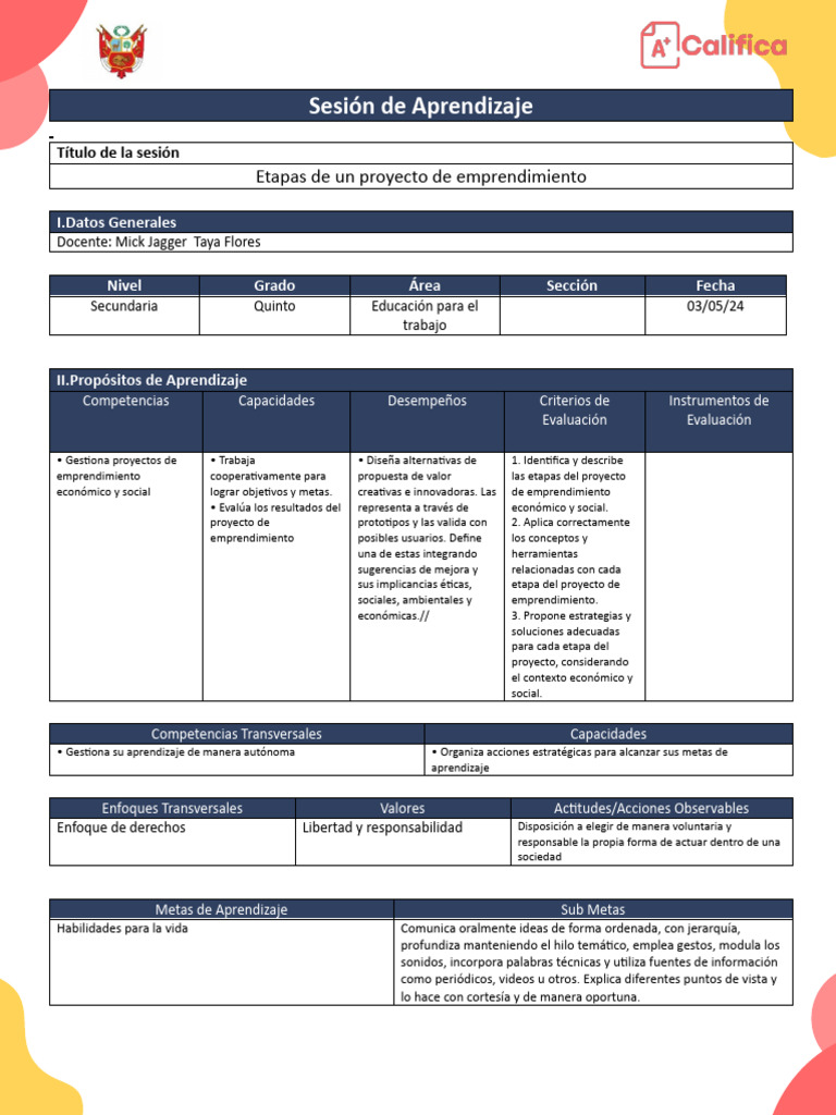 Etapas de Un Proyecto de Emprendimiento | PDF | Iniciativa empresarial ...