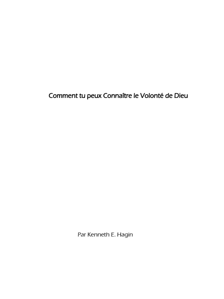 Connaître la Volonté de Dieu par l'Esprit | PDF | Saint-Esprit | Épître ...