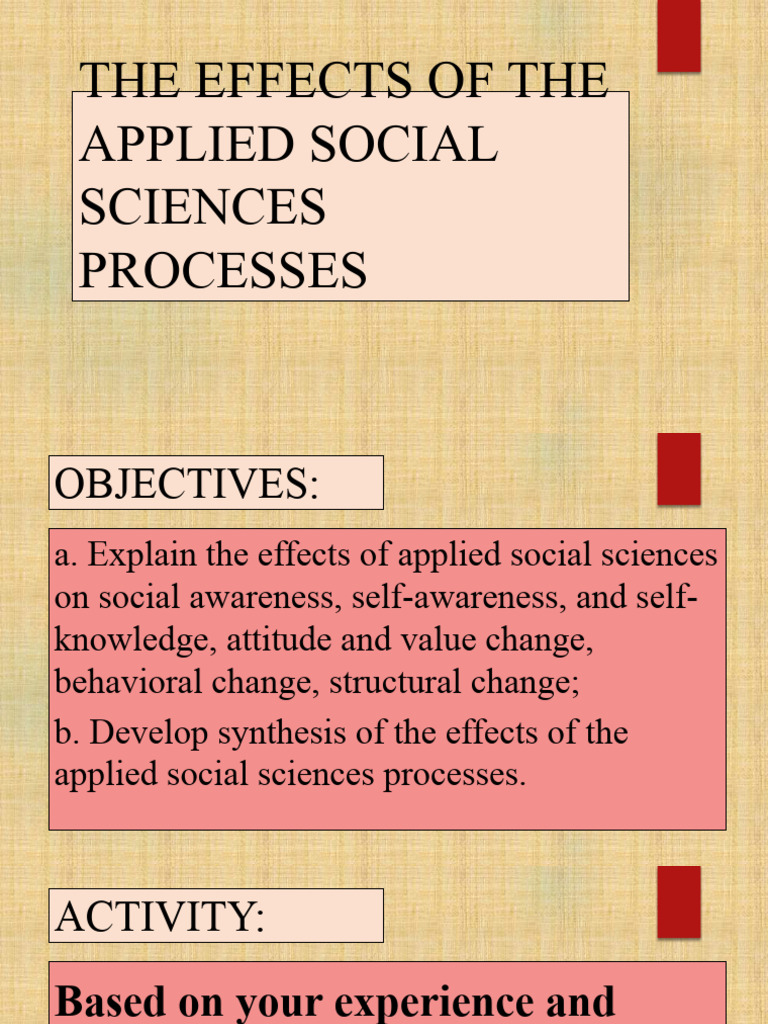 Effects of Applied Social Sciences | PDF | Self Awareness | Science