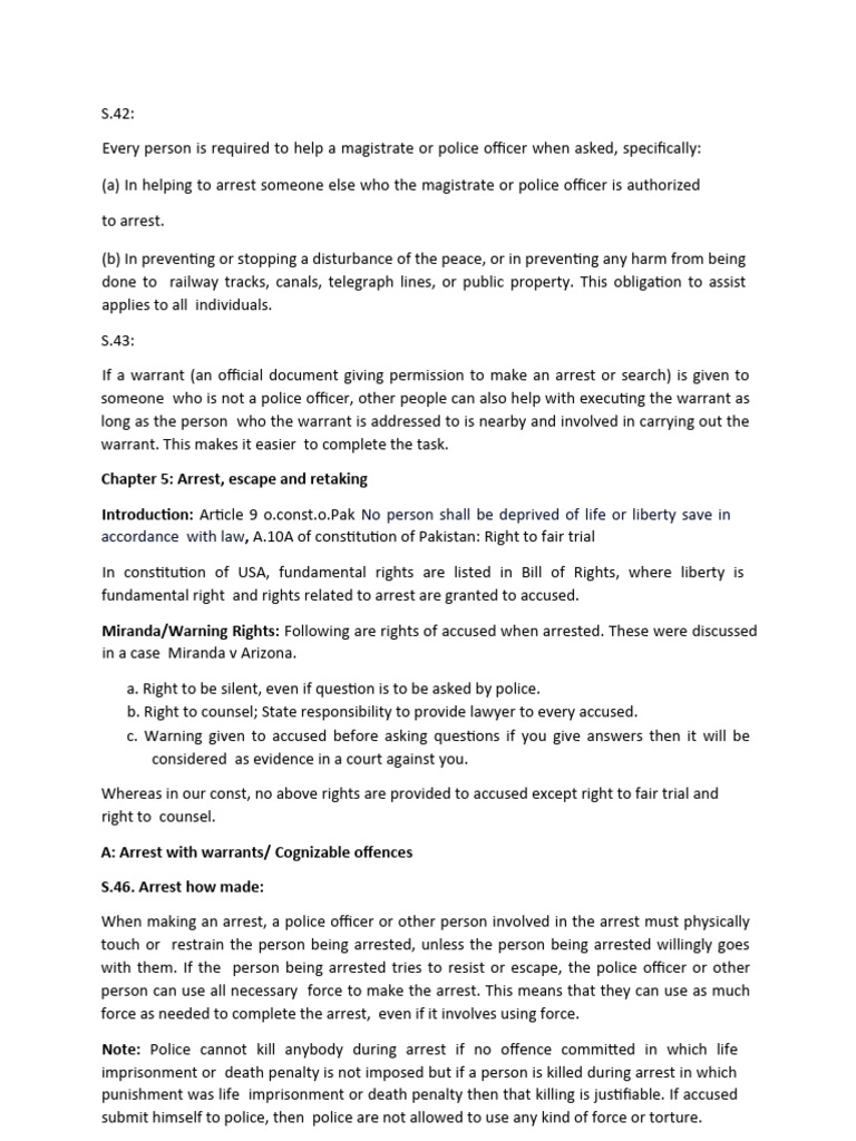 Legal Guidelines on Arrest Procedures | PDF | Search Warrant | Bail