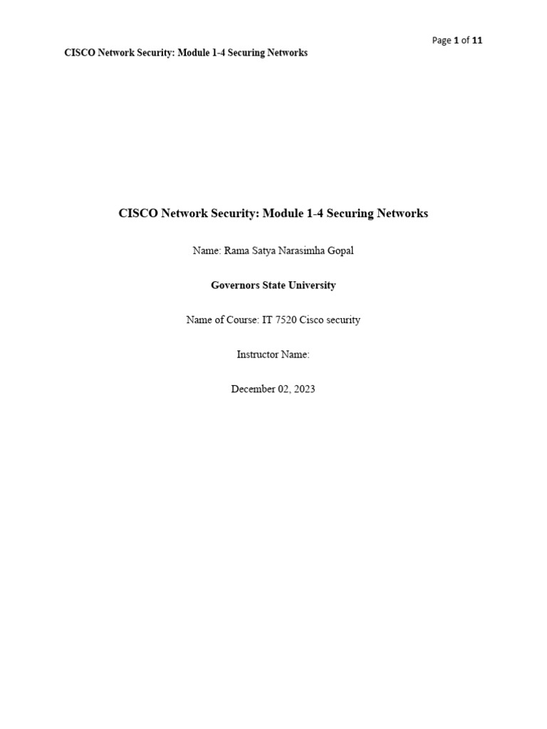 Cisco Network Security Overview and Threats | PDF | Security | Computer ...