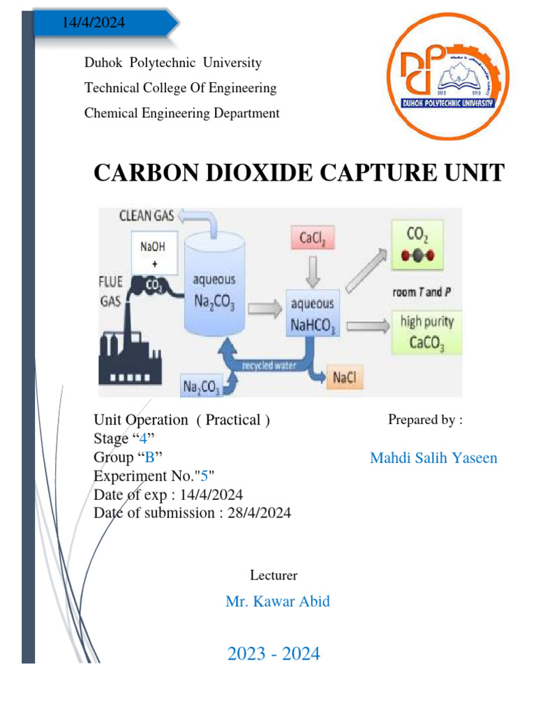 CO2 Capture Unit | PDF | Sodium Hydroxide | Carbon Dioxide