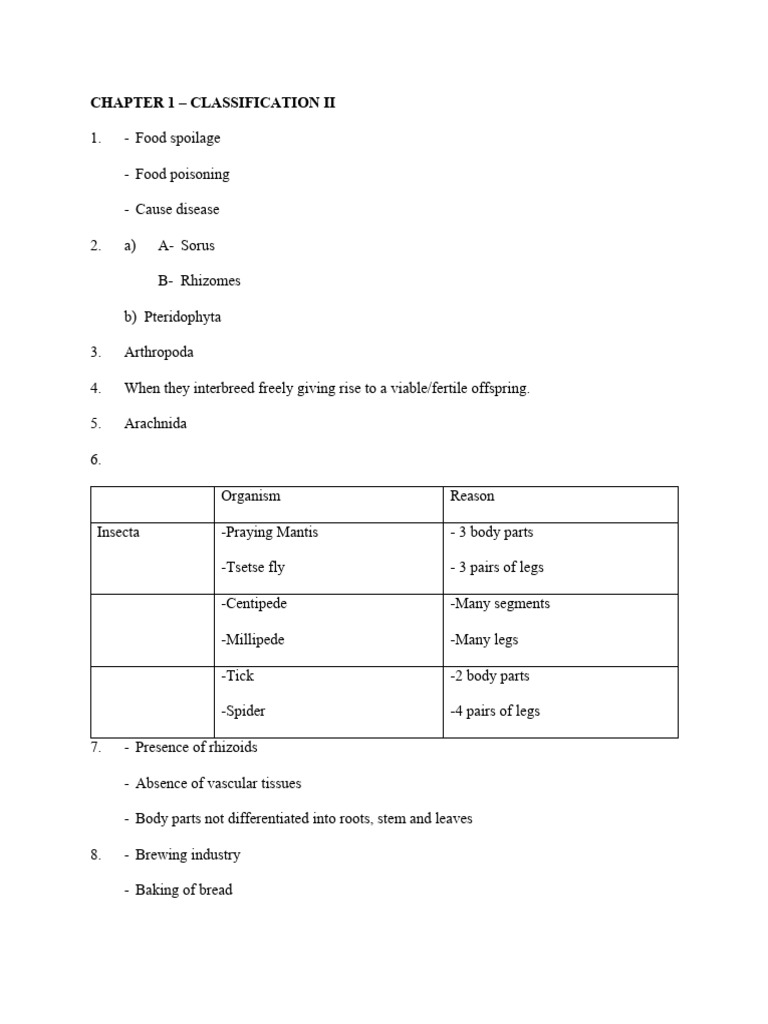 Form 3 1. Classification II A | PDF | Biology | Organisms