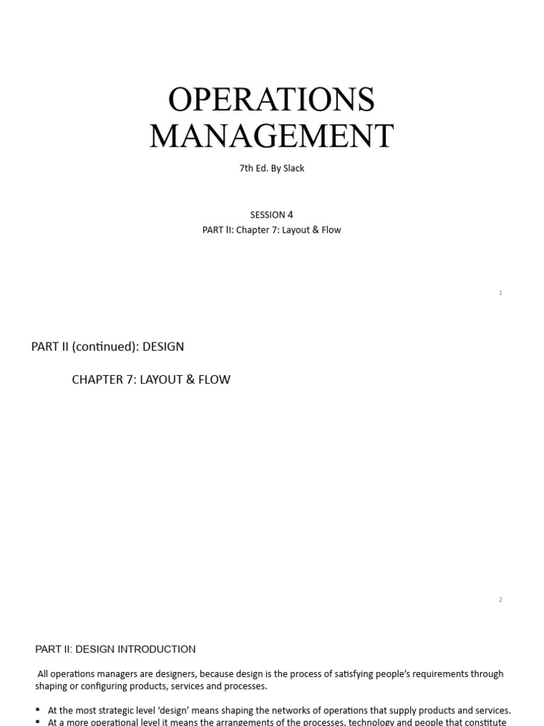 Layout and Flow in Operations Management | PDF | Distance | Page Layout