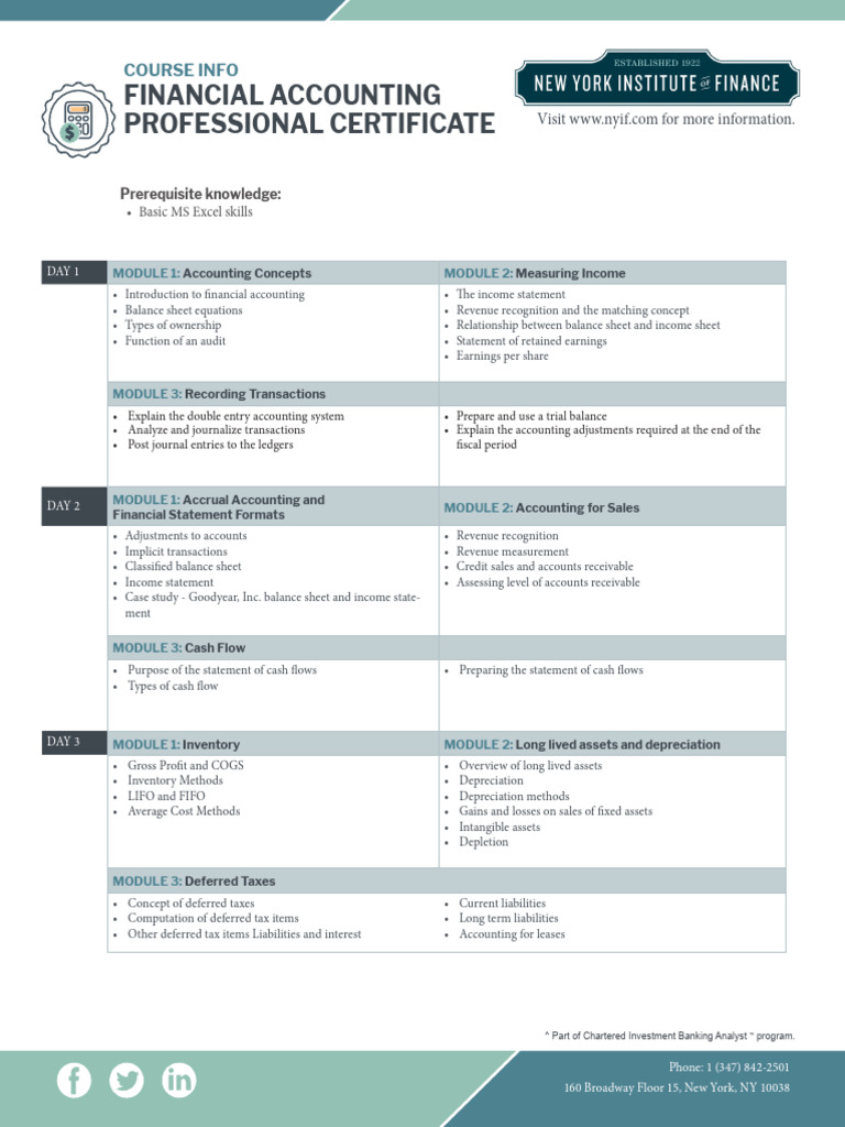 Financial Accounting Professional Certificate | PDF | Financial ...