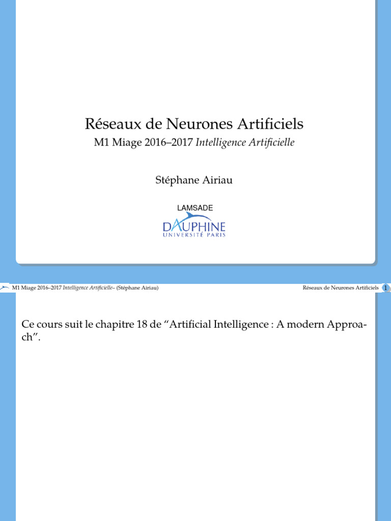Cours sur les Réseaux de Neurones | PDF | Réseau de neurones ...
