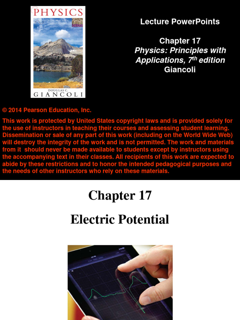 PHYS 217A - Chapter 17. Electric Potential | PDF | Capacitance | Capacitor