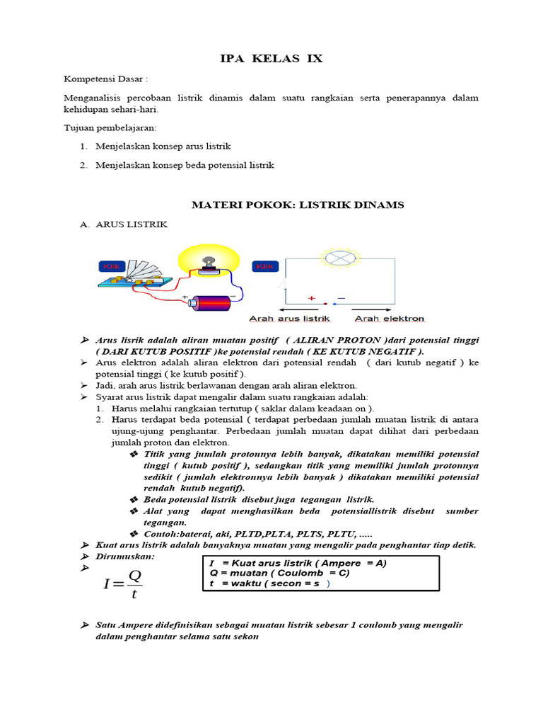 Materi Listrik Dinamis Kelas 12 | PDF | Metode & Bahan Ajar | Sains ...