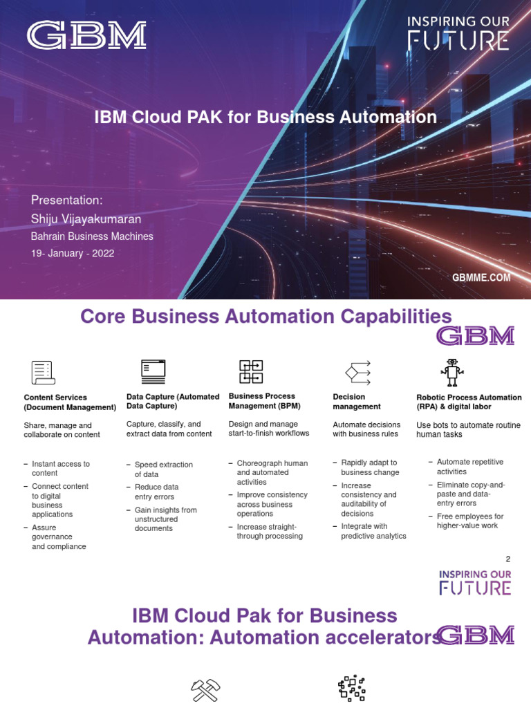IBM Cloud Pak for Business Automation | PDF | Automation | Cloud Computing