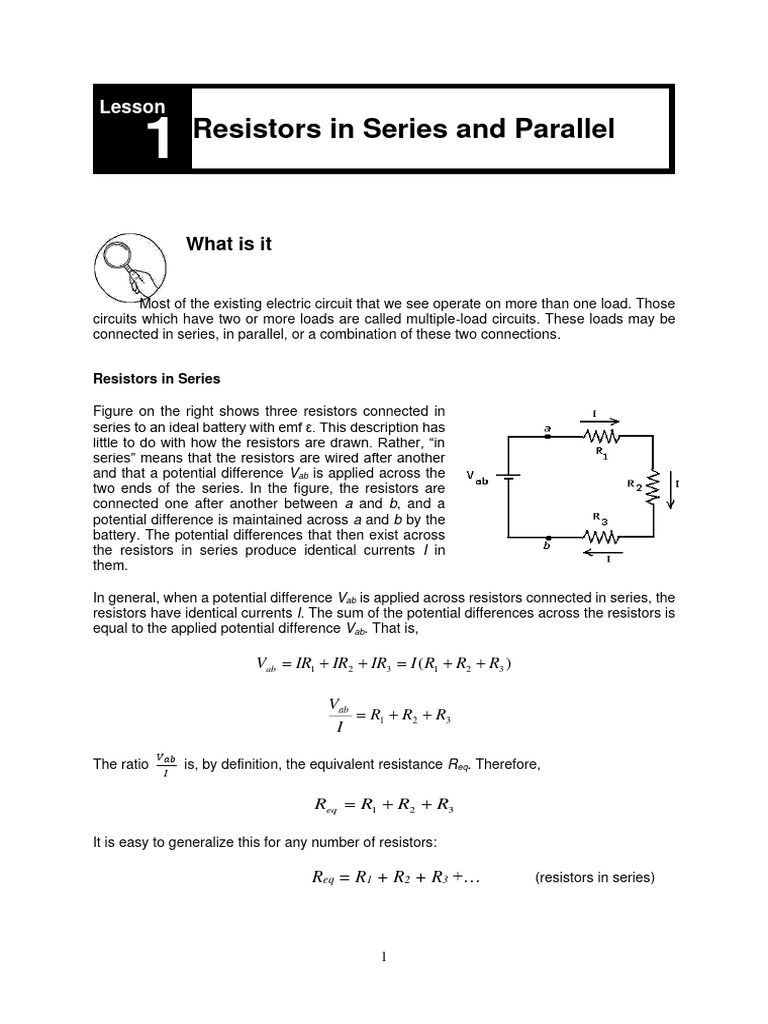 Direct Current Circuits Module 2 Pdf Series And Parallel Circuits