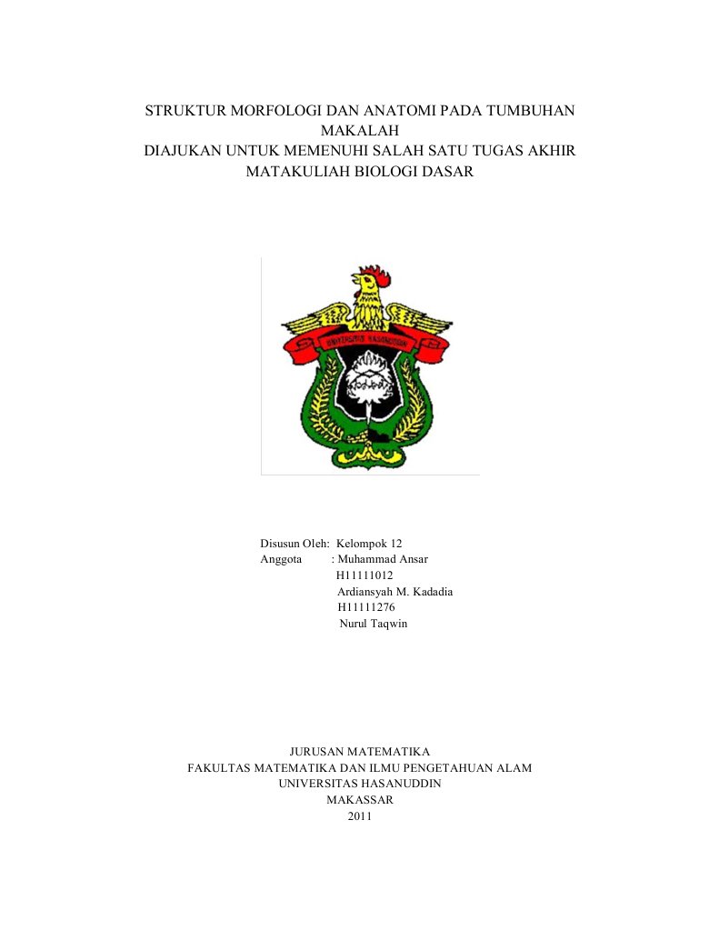 Makalah morfologi dan anatomi pada tumbuhan angiospermae