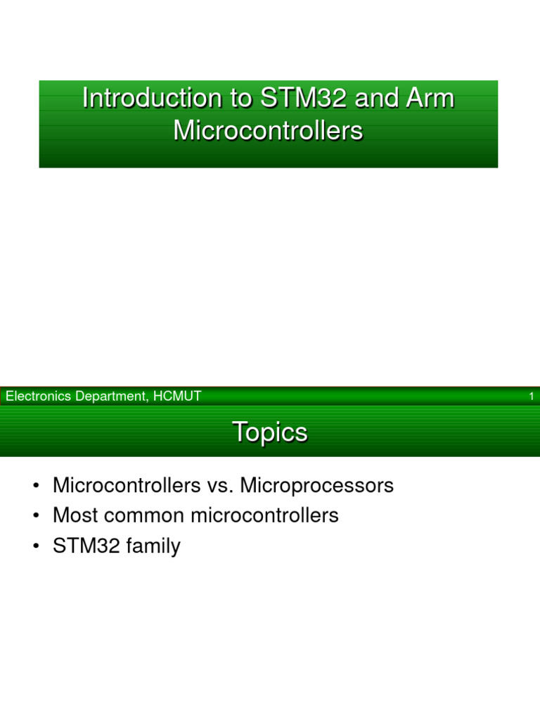 Introduction to STM32 Microcontrollers | PDF | Microcontroller ...