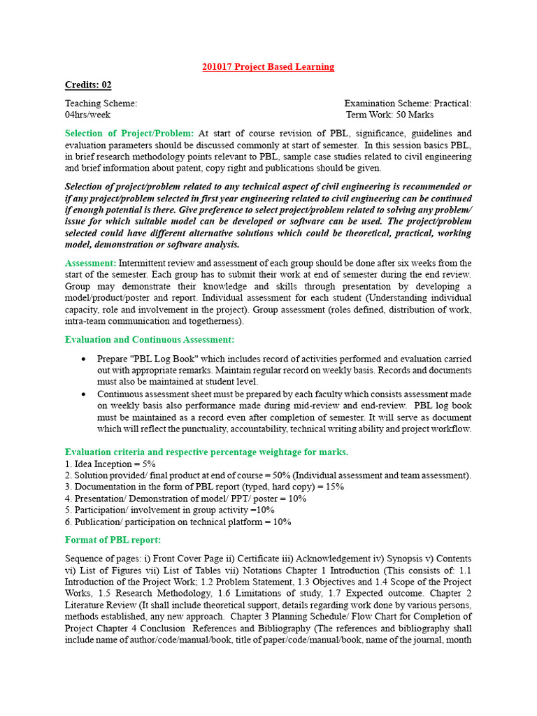 Project-Based Learning in Civil Engineering | PDF | Project Based ...