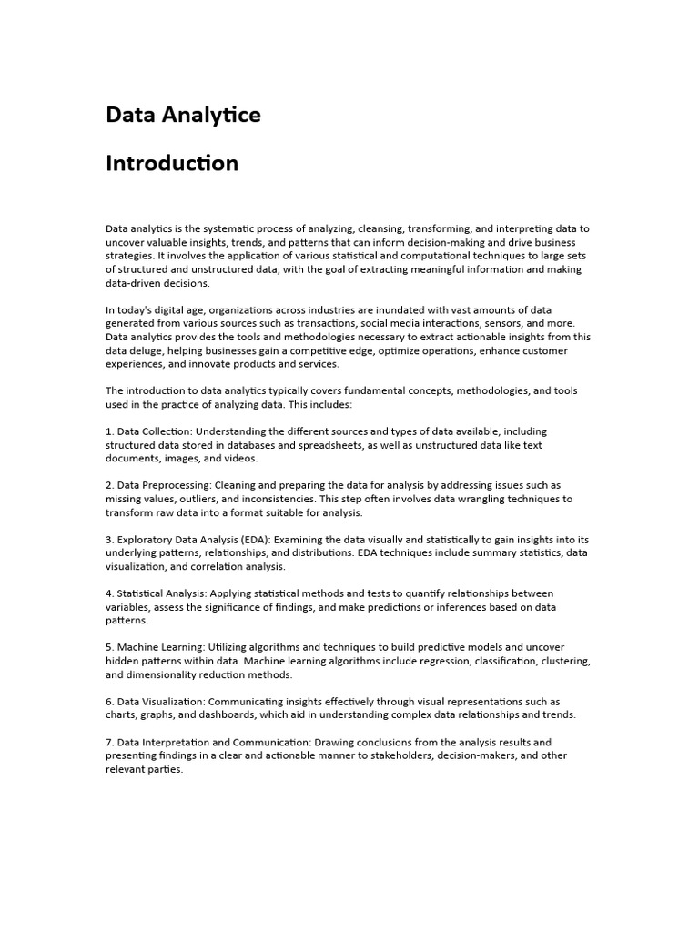Understanding Data Analytics Basics | PDF | Analytics | Data Analysis