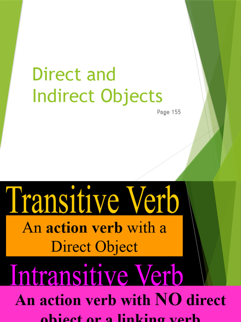 Direct and Indirect Objects | PDF | Verb | Object (Grammar)