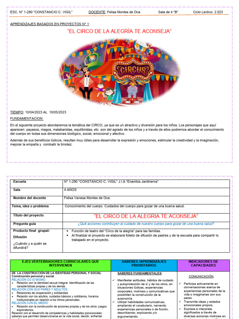 Abp Circo | PDF | Las emociones | Comunicación