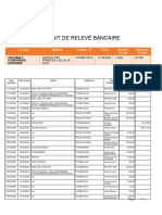 Extrait de Relevé Bancaire: Client Agence Compte #Date Ancien Solde Nouveau Solde