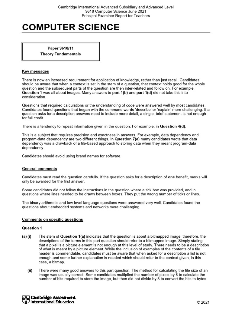 Computer Science | PDF | Parameter (Computer Programming) | Question
