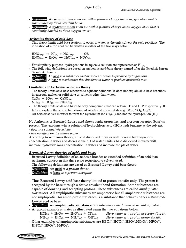 Acid-Base Equilibria 01-TEXTBOOK - STDT1 | PDF | Acid | Hydroxide