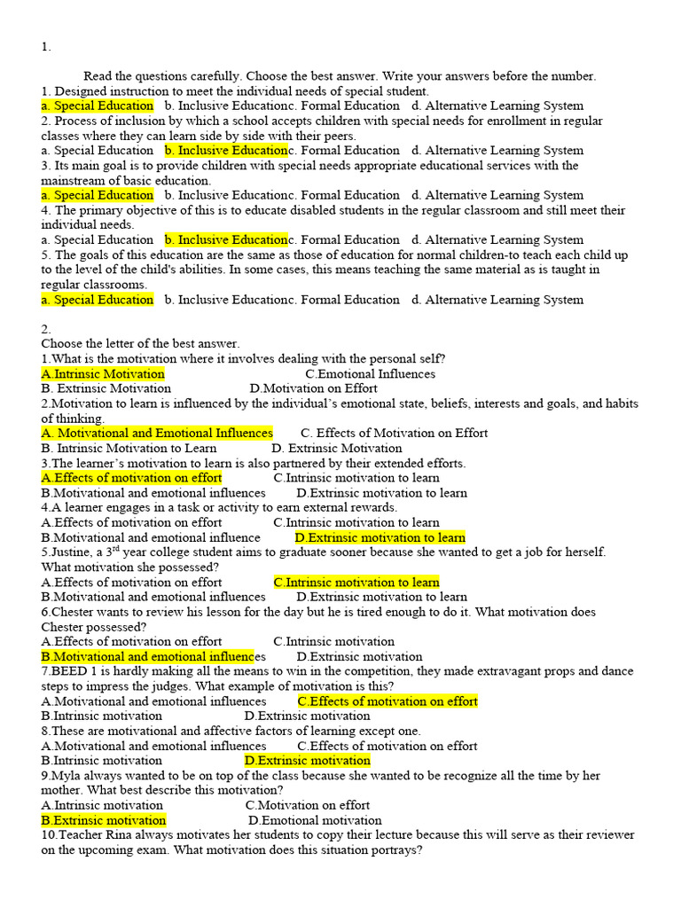 Special Education and Motivation Concepts | PDF | Motivation | Motivational