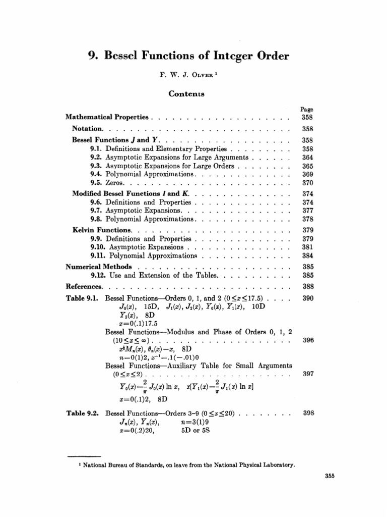 Abramowitz Stegun Chapter 9 | PDF | Integer | Mathematical