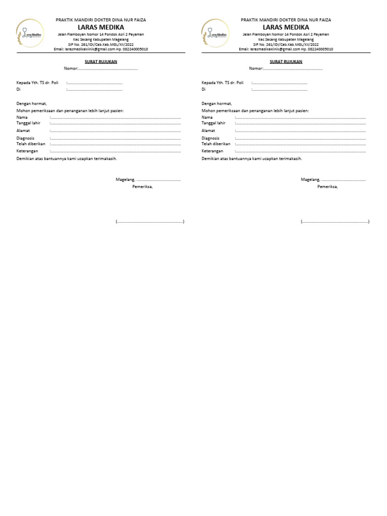 Surat Rujukan Laras Medika | PDF