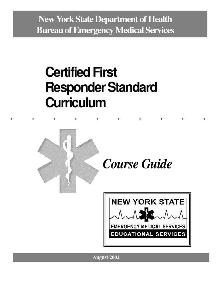 New York Certified First Responder Guide | PDF | Emergency Medical ...