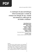 Construção metodologia observação crianças em situação de rua