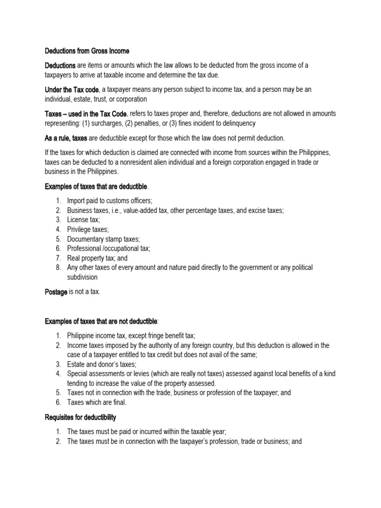 Deductions From Gross Income | PDF | Taxation In The United States | Taxes