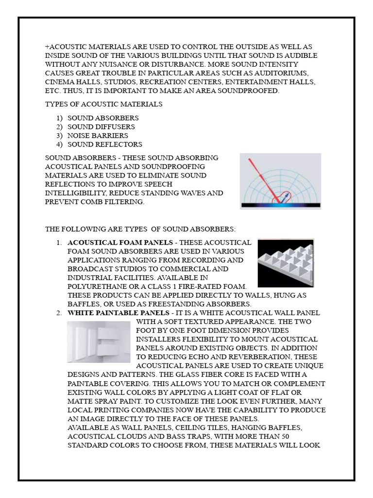 Acoustic Materials Are Used To Control The Outside As Well As Inside ...