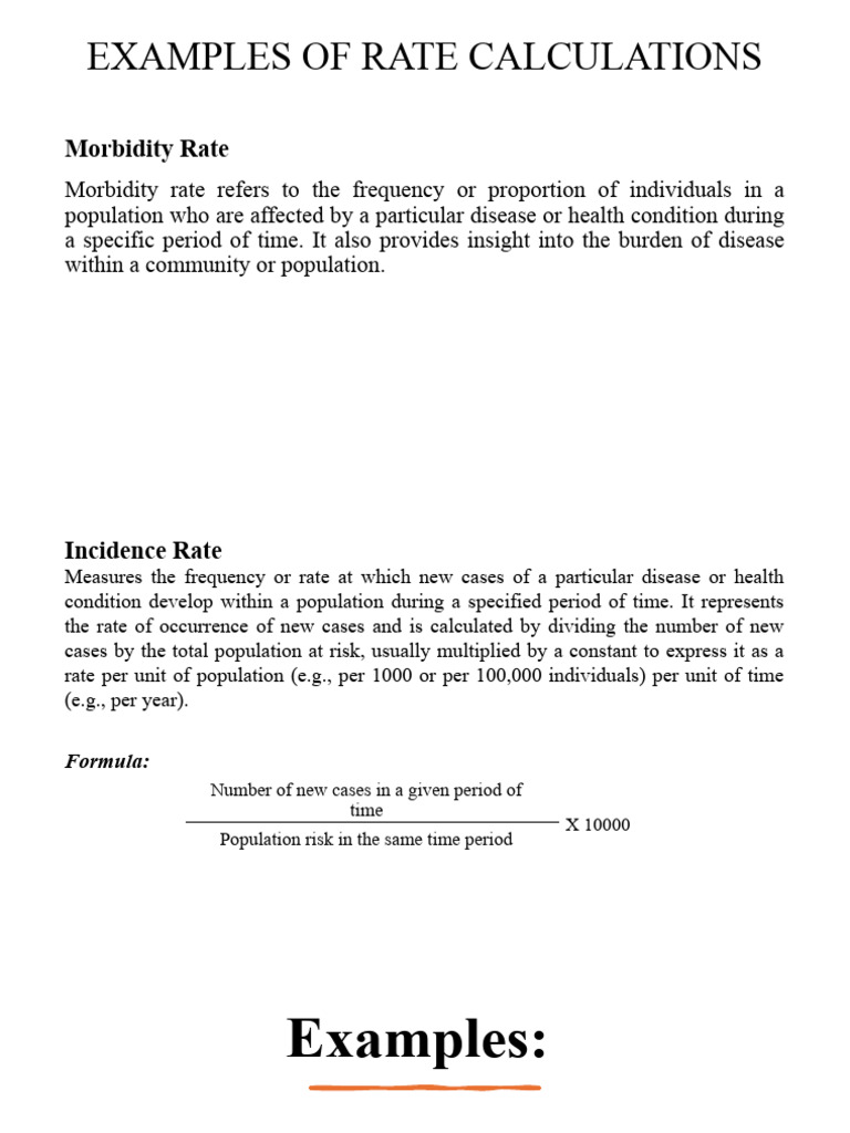 Disease Rate Calculation Examples | PDF | Prevalence | Incidence ...