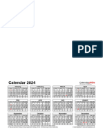 Photo Calendar 2024 1 Page