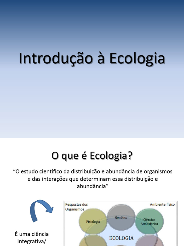 01 - Introdução À Ecologia | PDF | Ecologia | População mundial