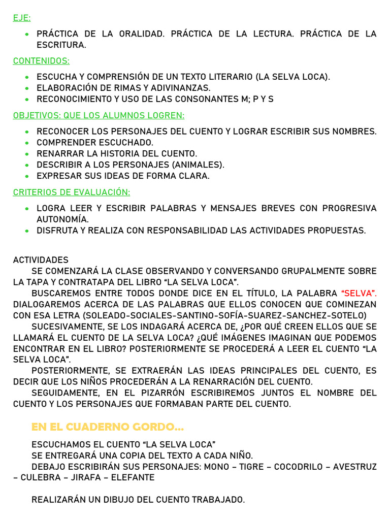 Actividades de Lectura y Escritura Infantil | PDF | Cuentos
