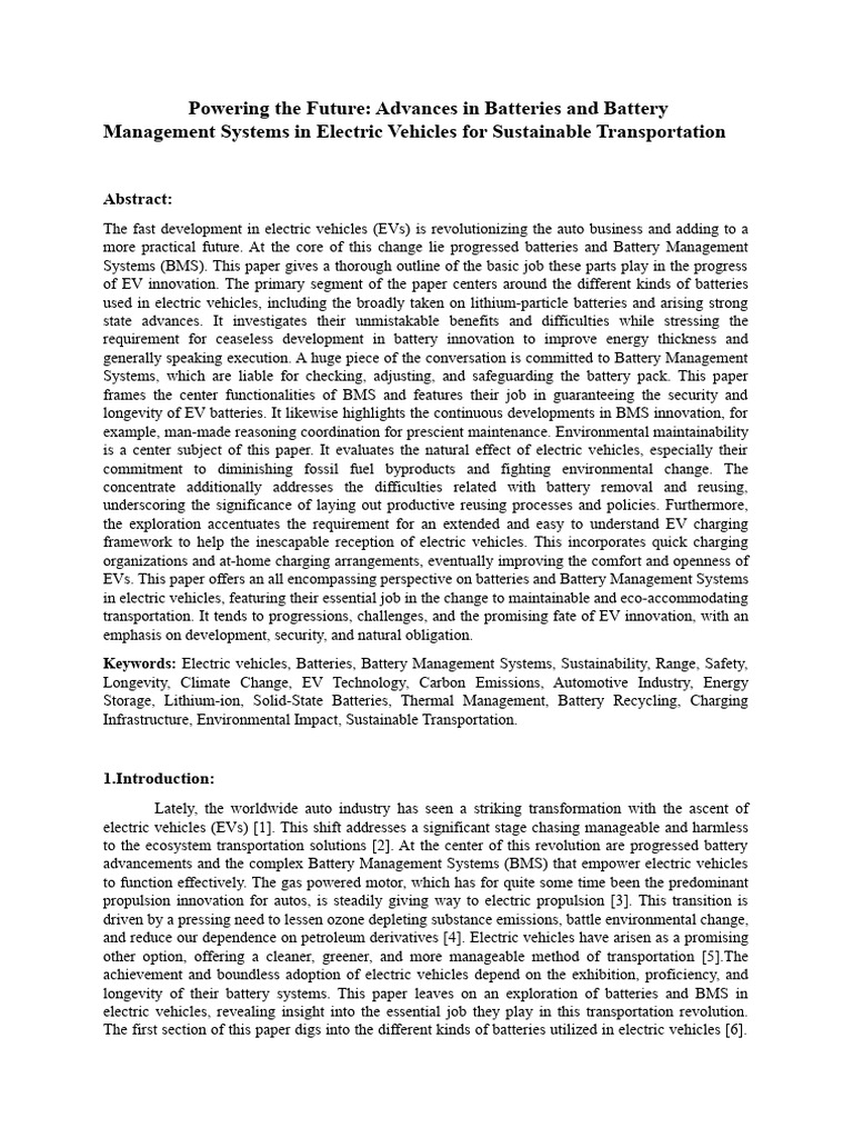 EV Battery Innovations & Sustainability | PDF | Lithium Ion Battery ...