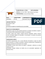 Plano de Aula - #034 Data:22/04/2024 ESCOLA: E.E.E.M. PROF. Fábio Nackpar Dos Santos PROFESSOR (A) : Larissa de Moura Pfeifer