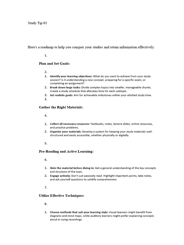 Study Tip 05 | PDF | Learning | Psychological Concepts