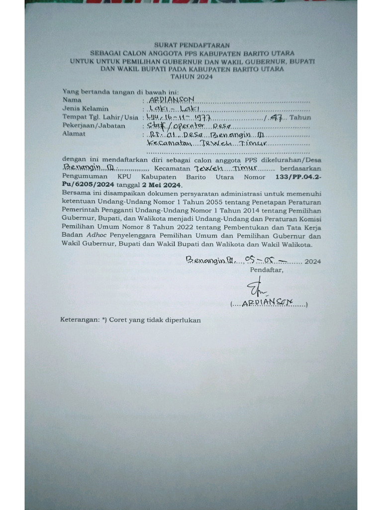 Surat Pendaftaran Pdf