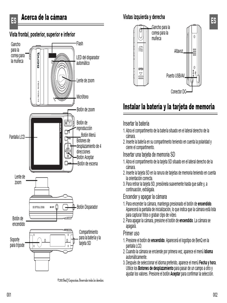 Digital Camera Um Quick Start Guide 20080519 115011 E800 QG ES | PDF ...