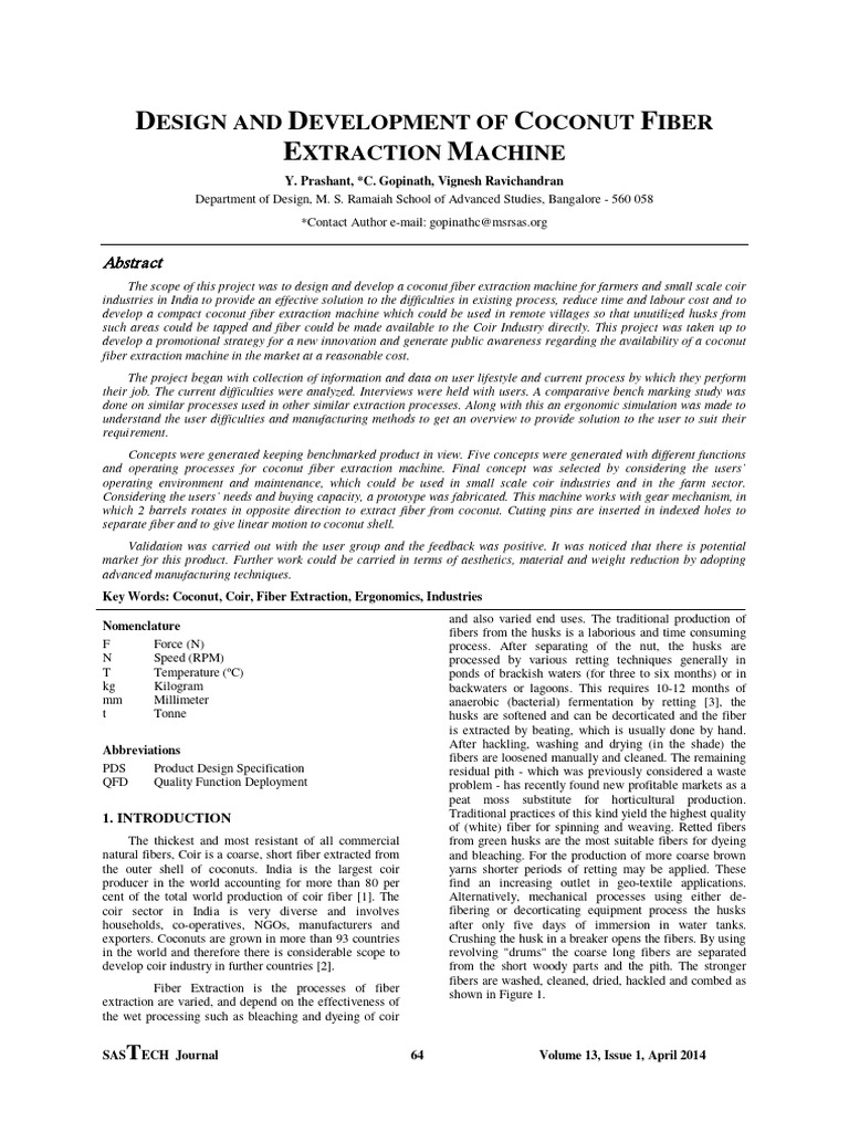 DESIGN | PDF | Coconut | Belt (Mechanical)